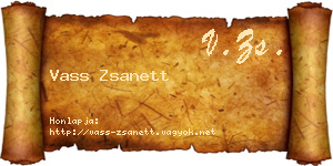Vass Zsanett névjegykártya